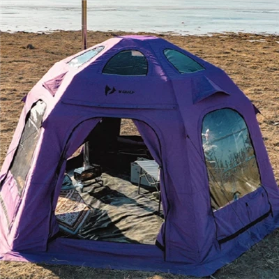 8 hengen puhallettava teltta retkeilyyn